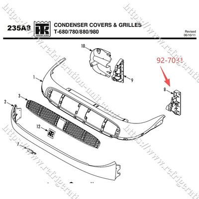 THERMO KING shell bracket 927031/92-7031 tersedia untuk T-600M T-800M T-1000M T-680Pro T-880Pro T-1080Pro suku cadang aftermarket