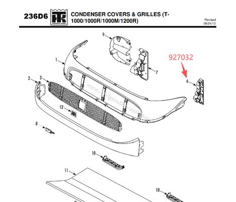 927032 92-7032 BRACKET - kumparan (sisi mesin), ((T1000R/T1000M/T1200R) dukungan penutup